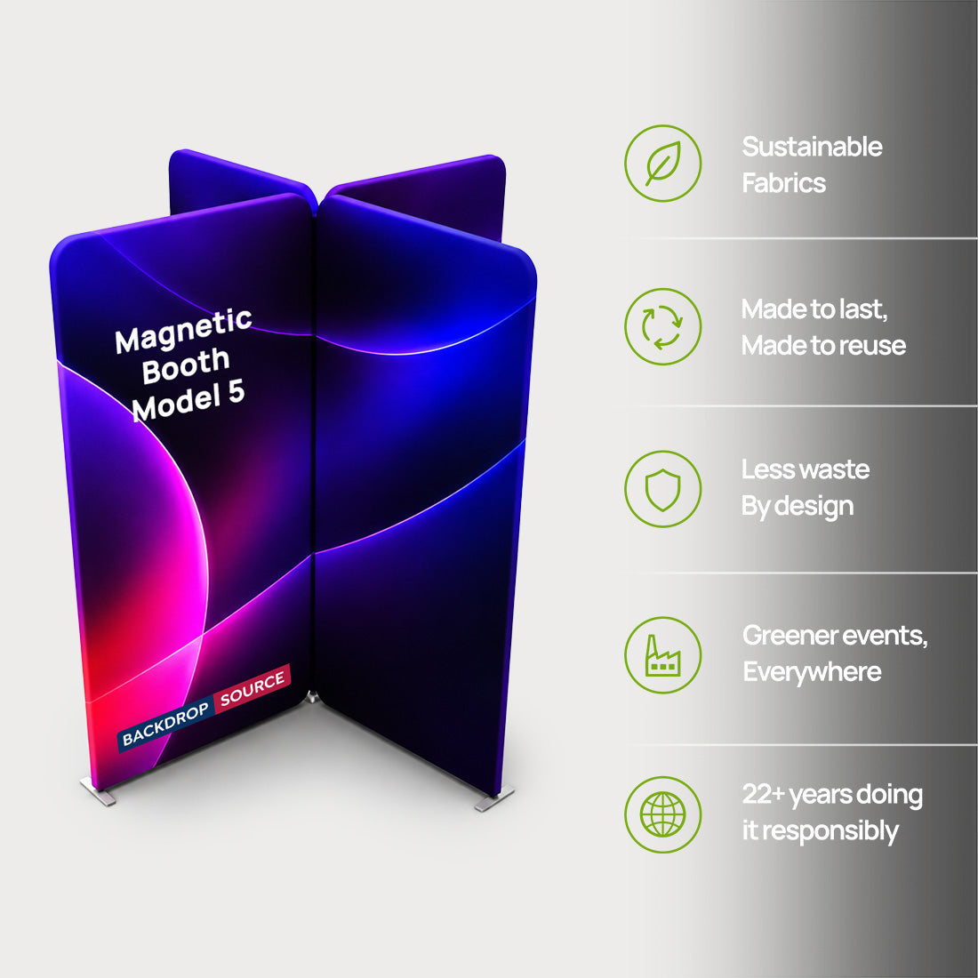 Magnetic Fabric Booth Display - Model 5 (6.5 x 6.5ft)