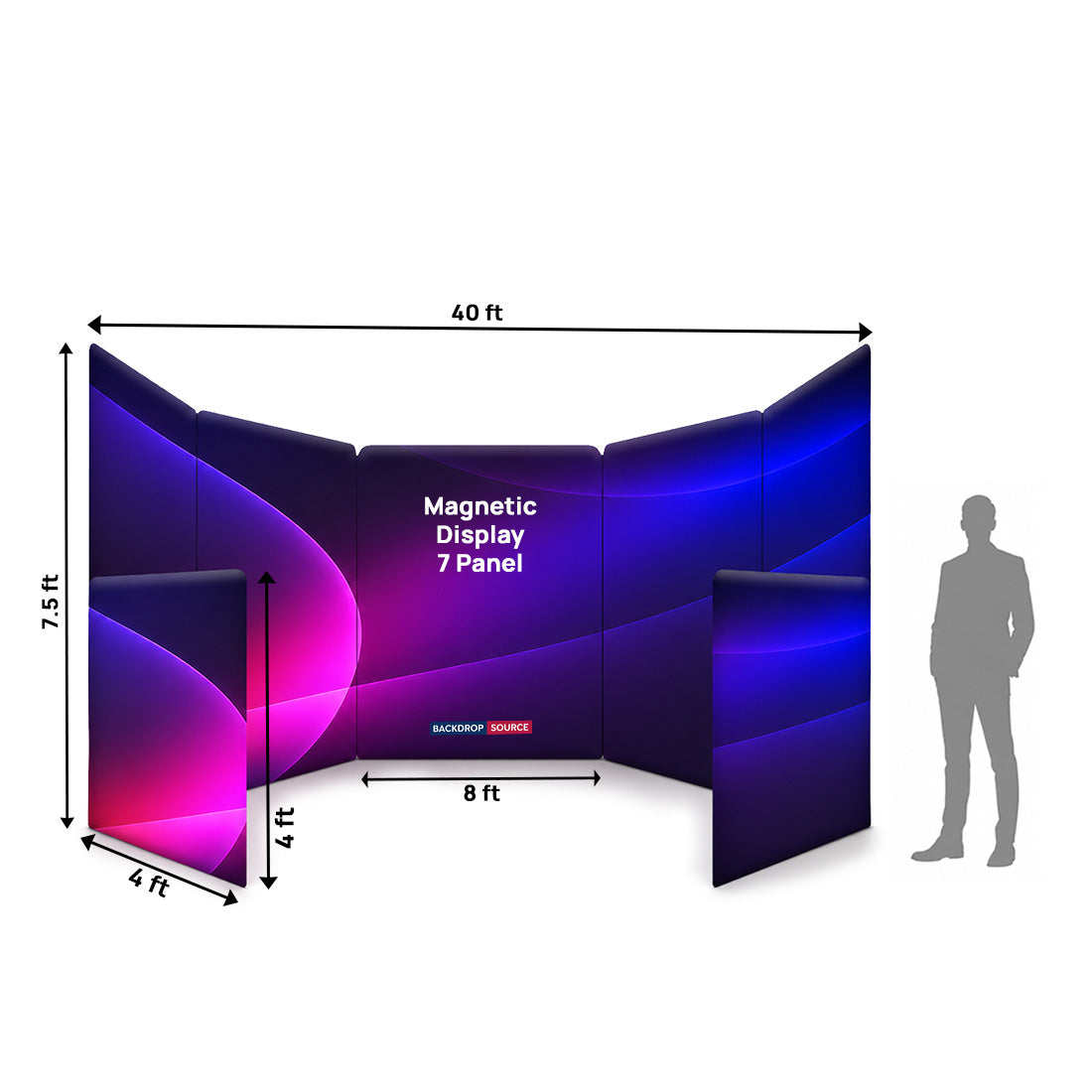 Fabric Magnetic Partition Display – 7 Panel
