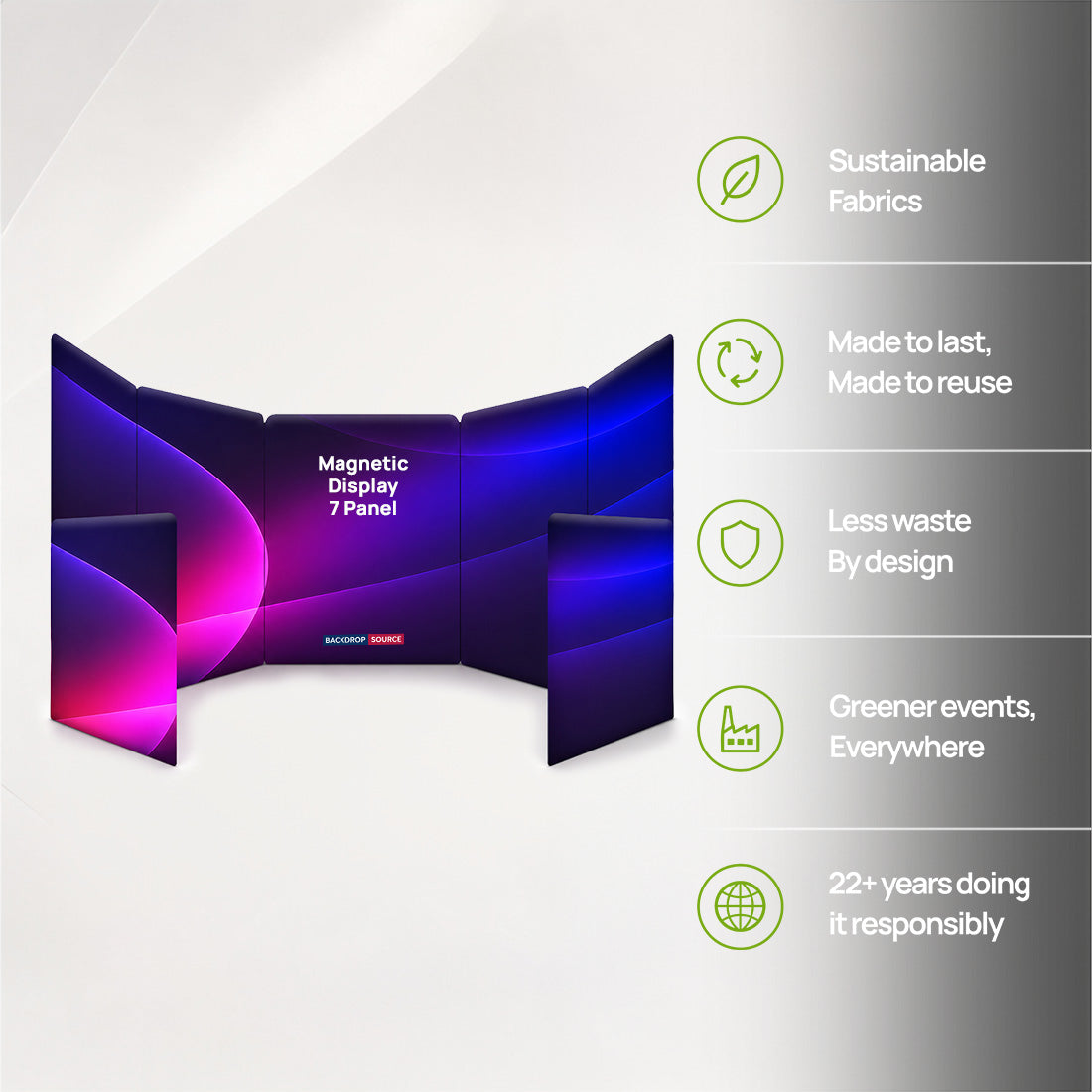 Fabric Magnetic Partition Display – 7 Panel