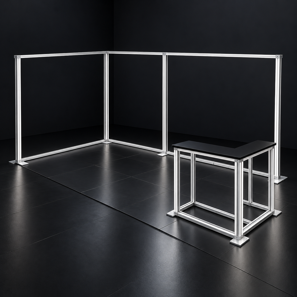 10x20 RGB LED Frame + SEG Light Box Booth Kit with Corner Counter