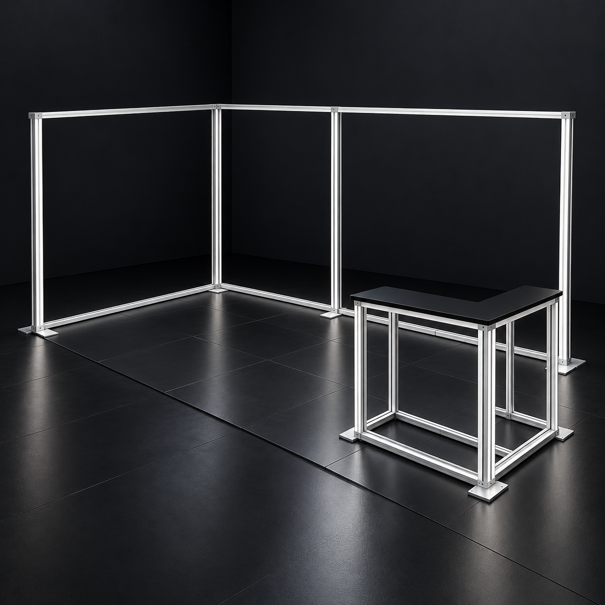 10x20 RGB LED Frame + SEG Light Box Booth Kit with Corner Counter