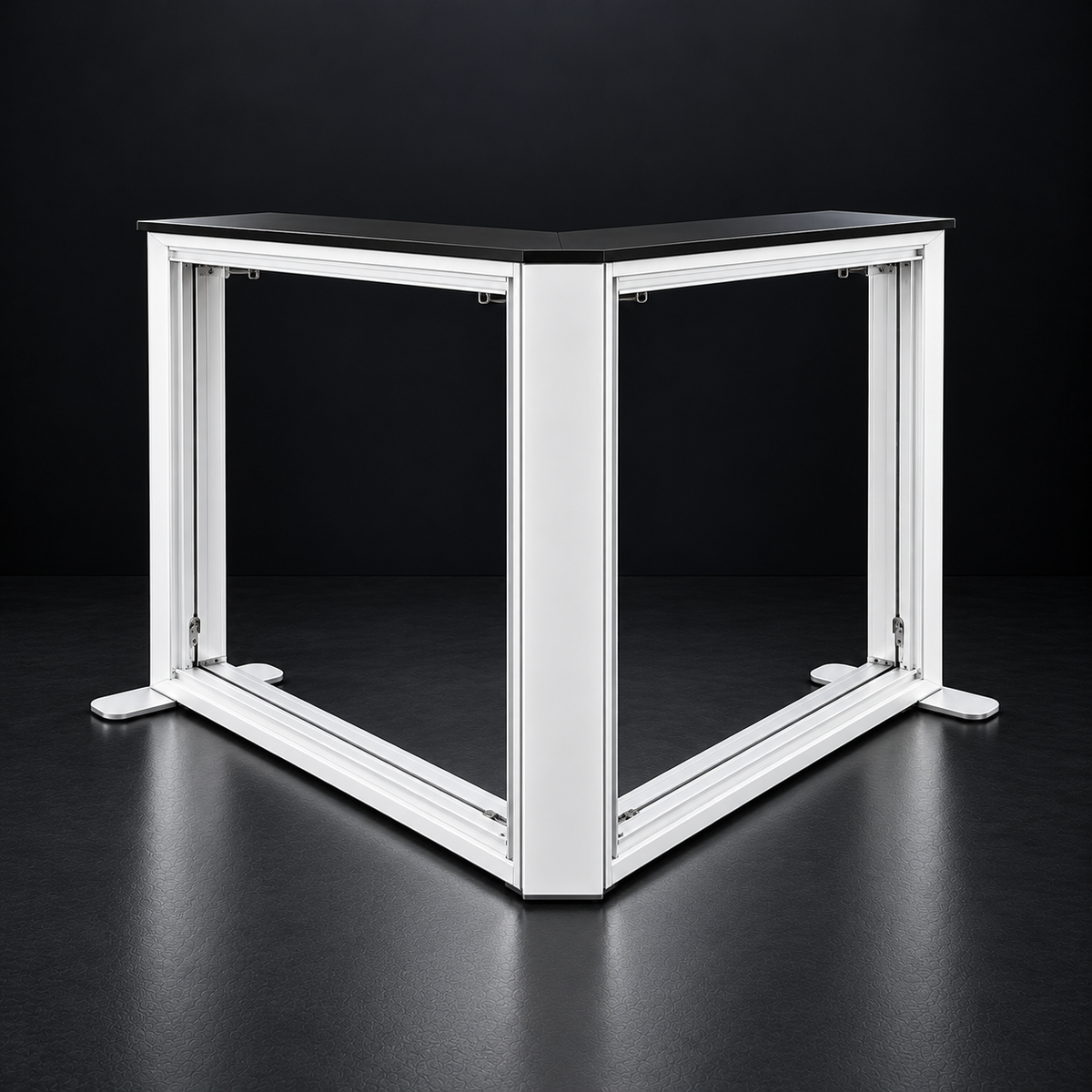 L-Shape RGB LED Frame Counter with Wireless Charging Top – 3.3ft W x 3.3ft H