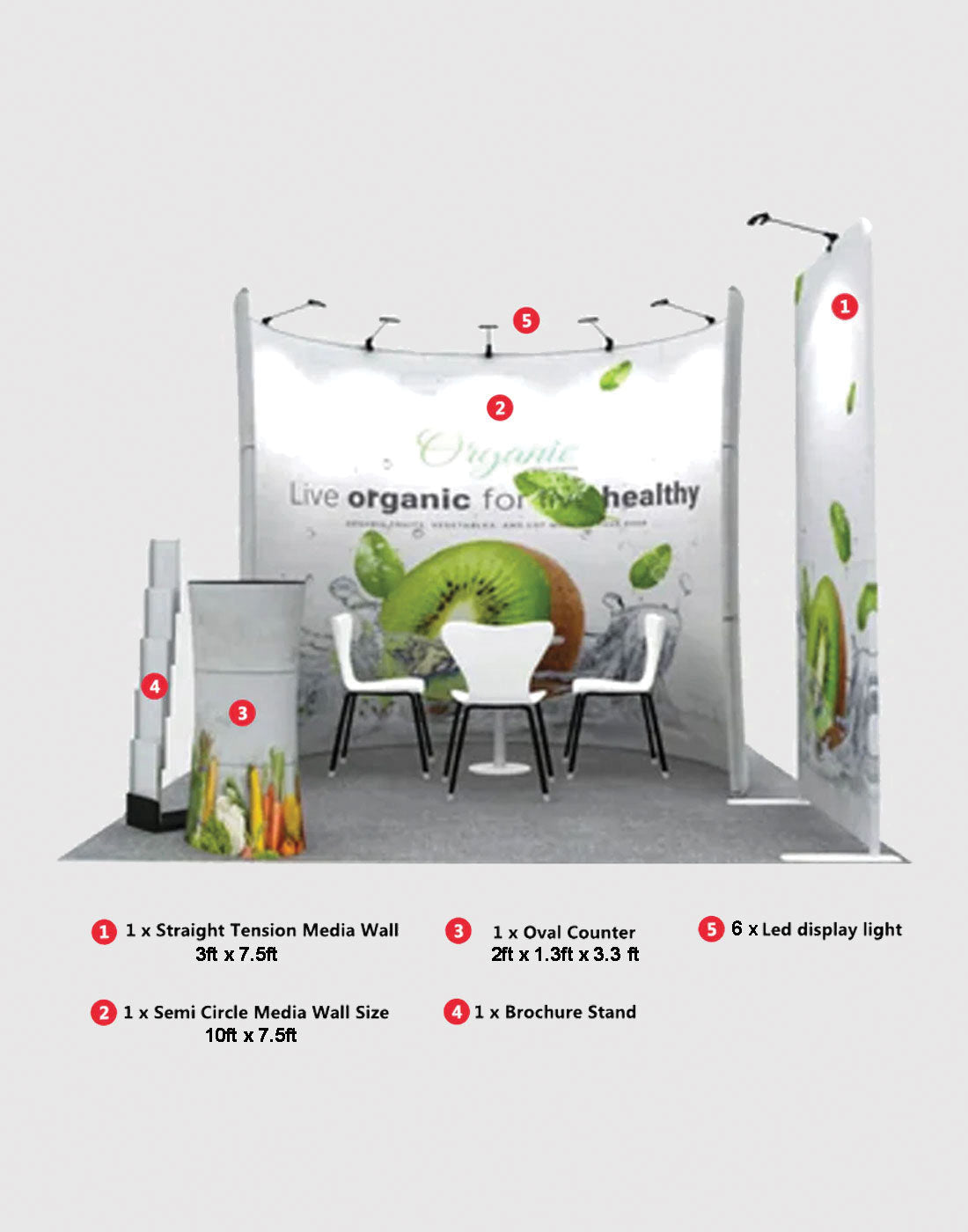 Modular U Shaped Exhibition Kit for 10ft Wide Booths