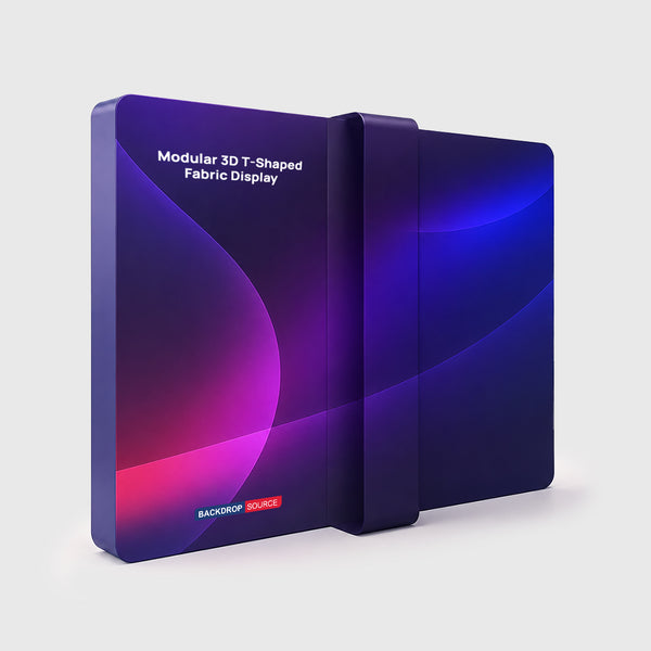 Modular 3D T-Shaped Fabric Display Wall
