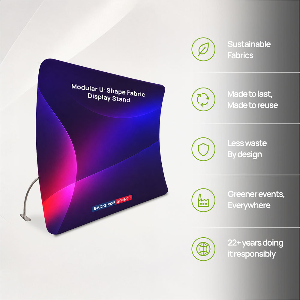 Modular U-Shape Fabric Display Stand