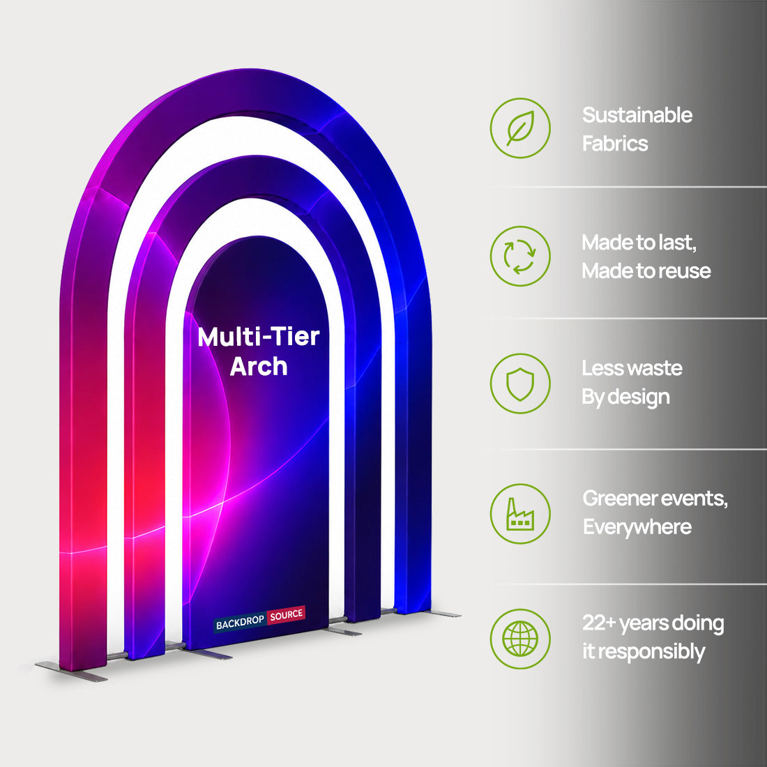 Multi-Tier Fabric Event Arch Display