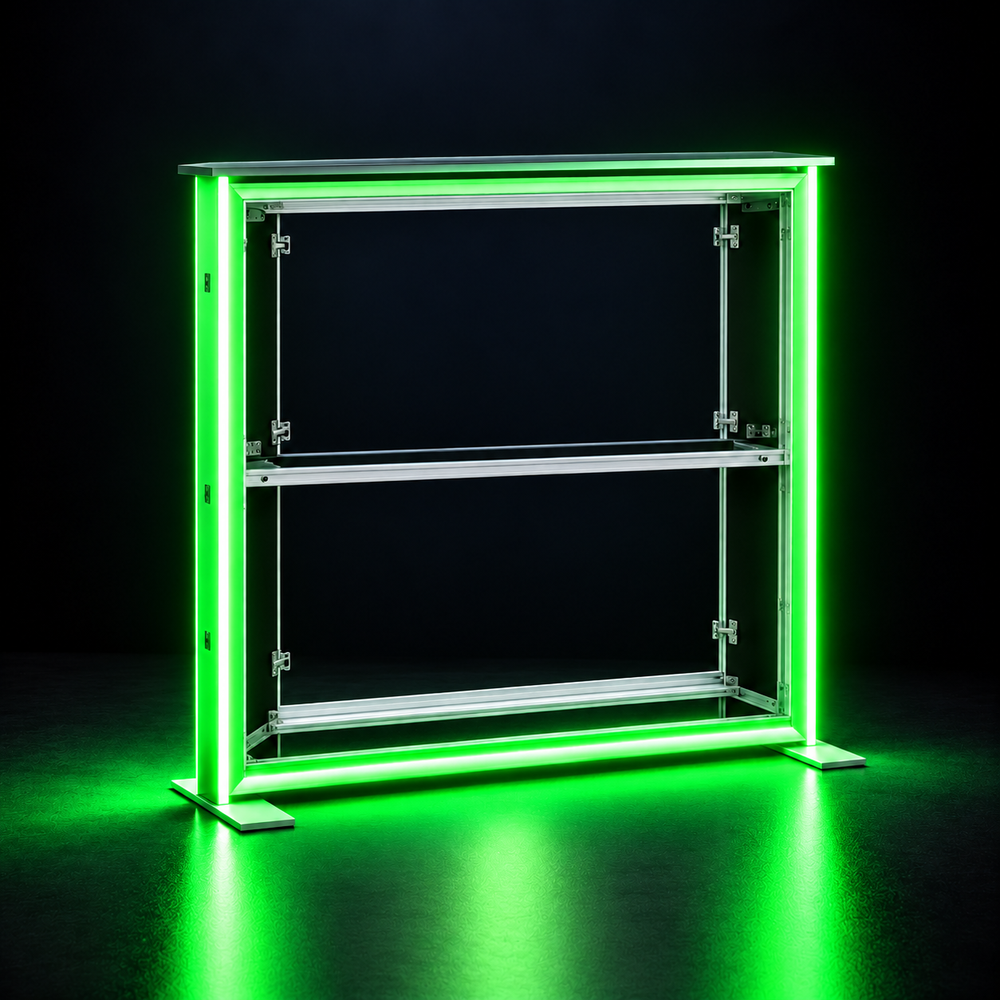 RGB LED Frame Counter with Storage Shelf – 3.3ft W x 3.3ft H
