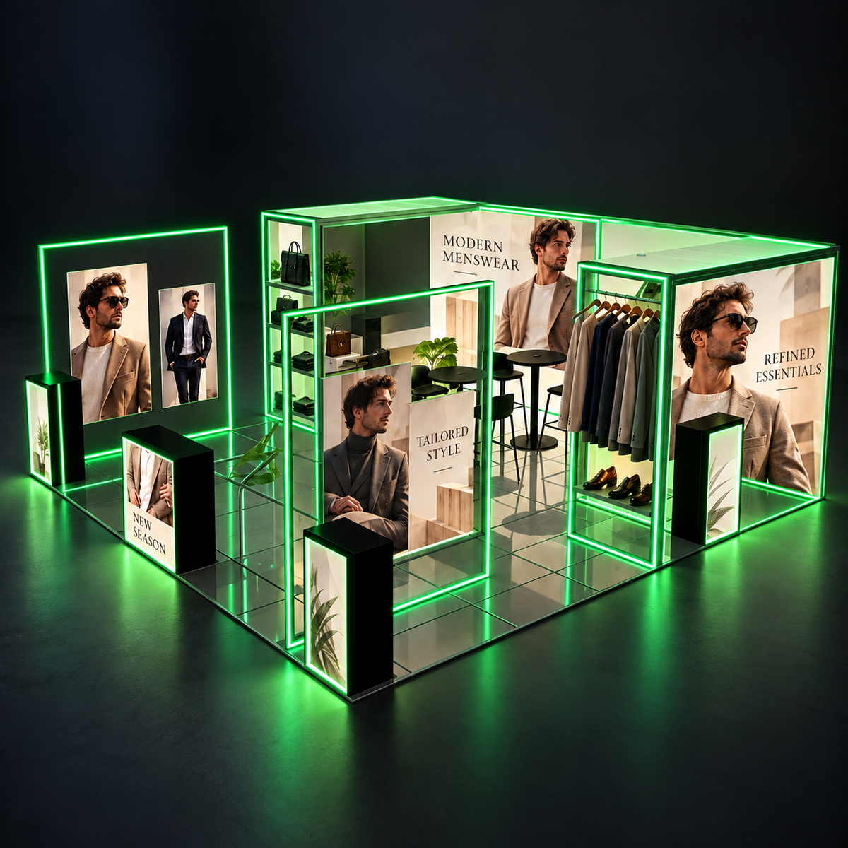 20x20 Double-Sided RGB LED Frame Light Box Exhibition Stand