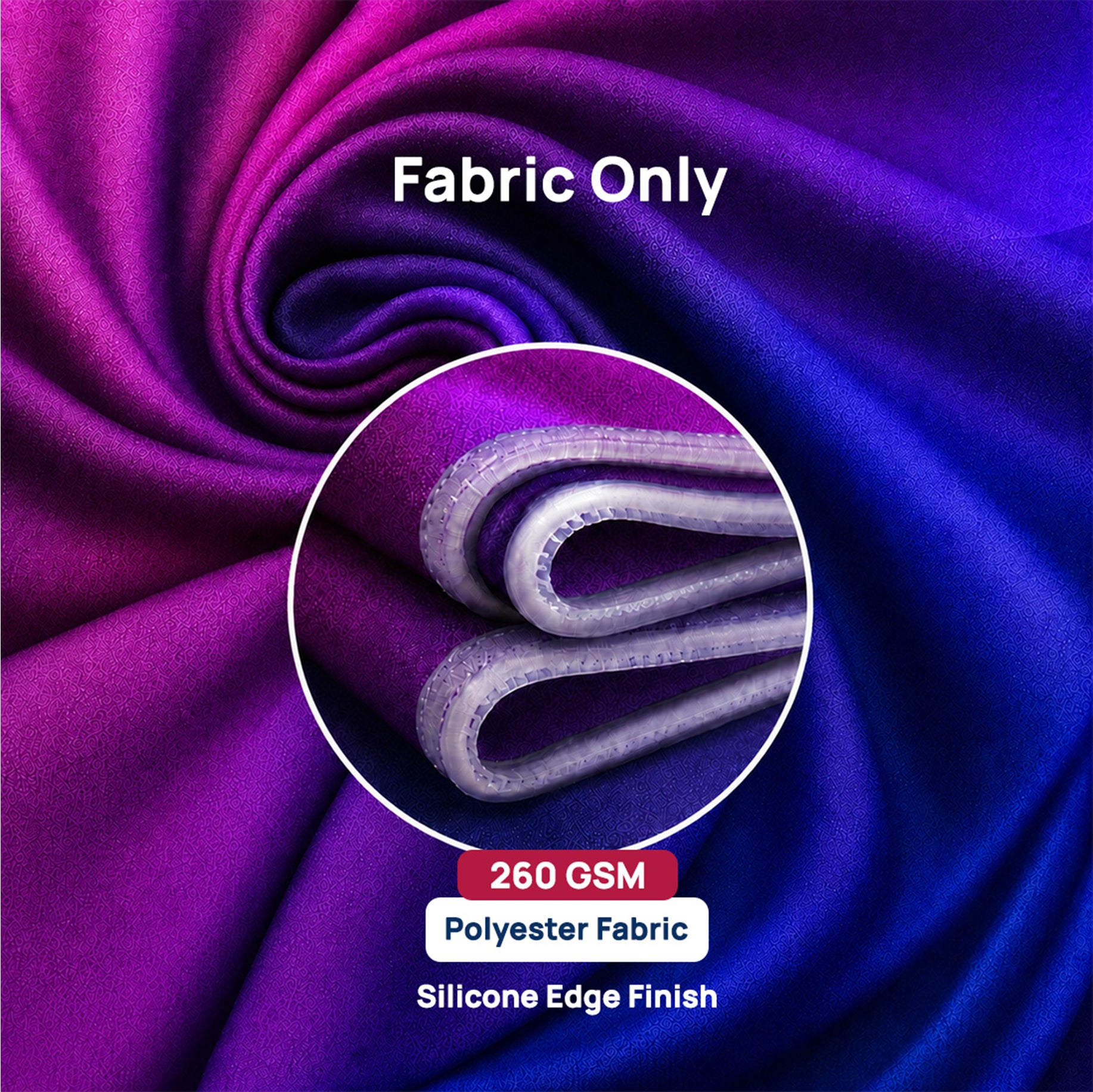 Oval Fabric Display Counter with Acrylic Triple Shelves