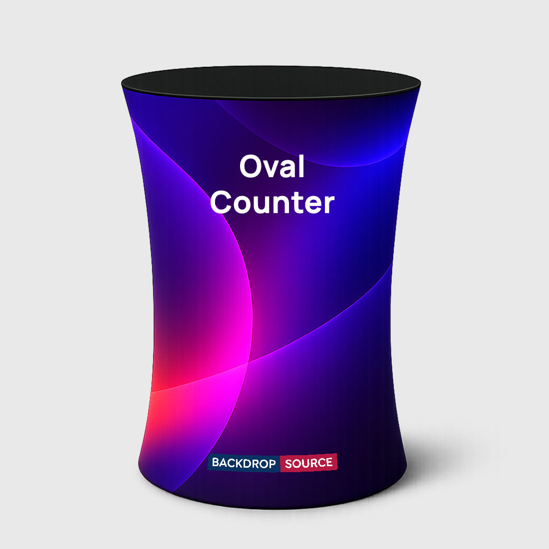 Oval Fabric Display Counter - included in Magnetic Fabric Banner Stand Exhibition Kit with Oval Header