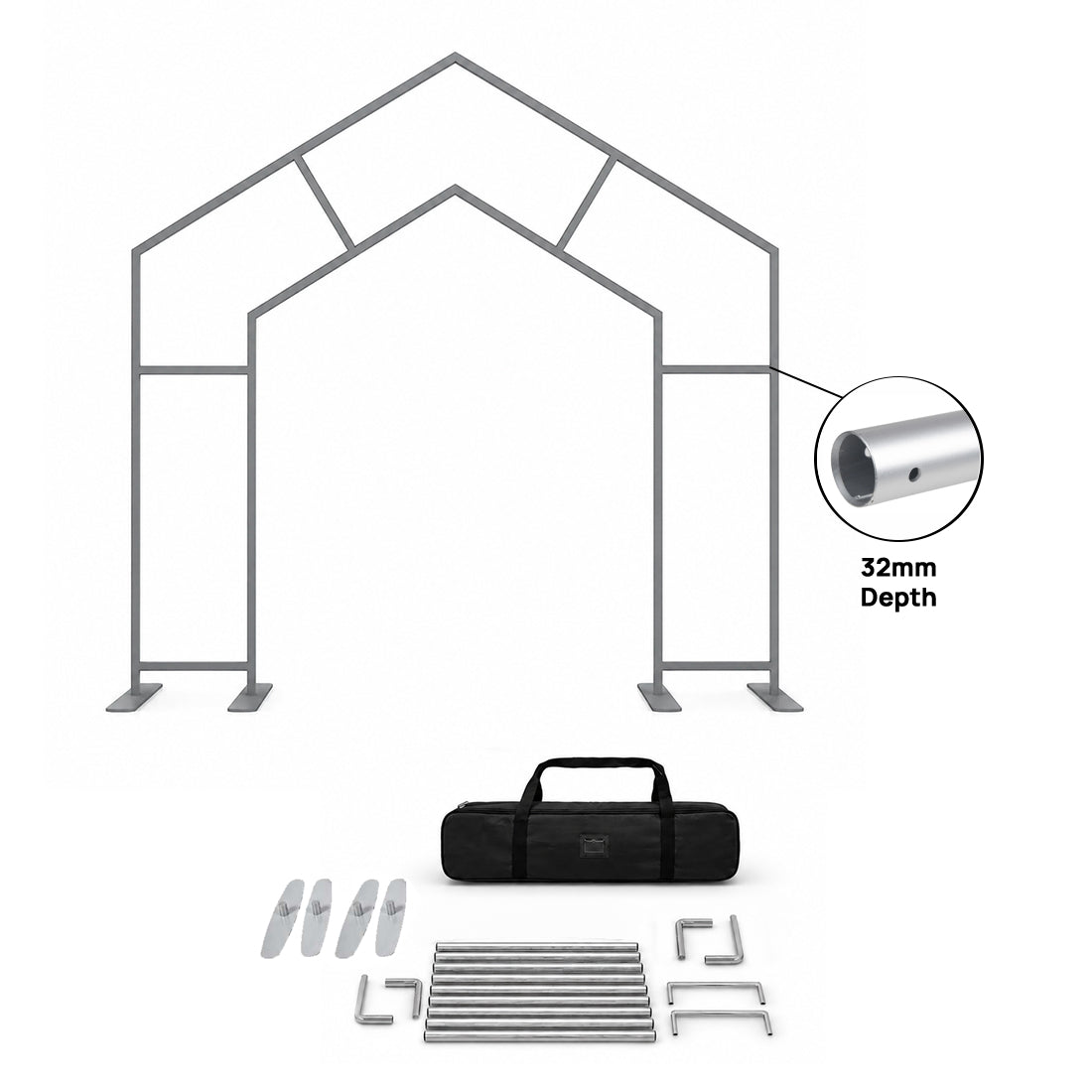 Peaked Arch Fabric Display for Events