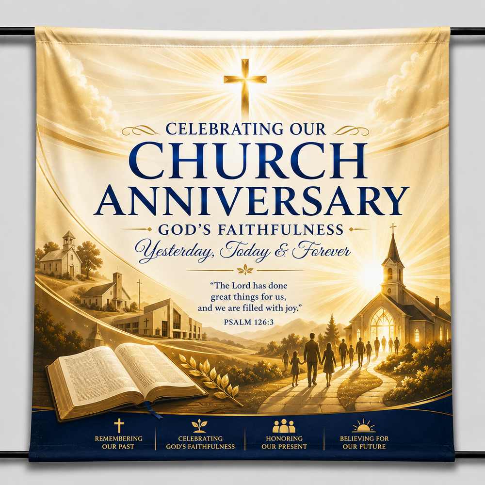 Church Poly Poplin Stage Backdrop Print