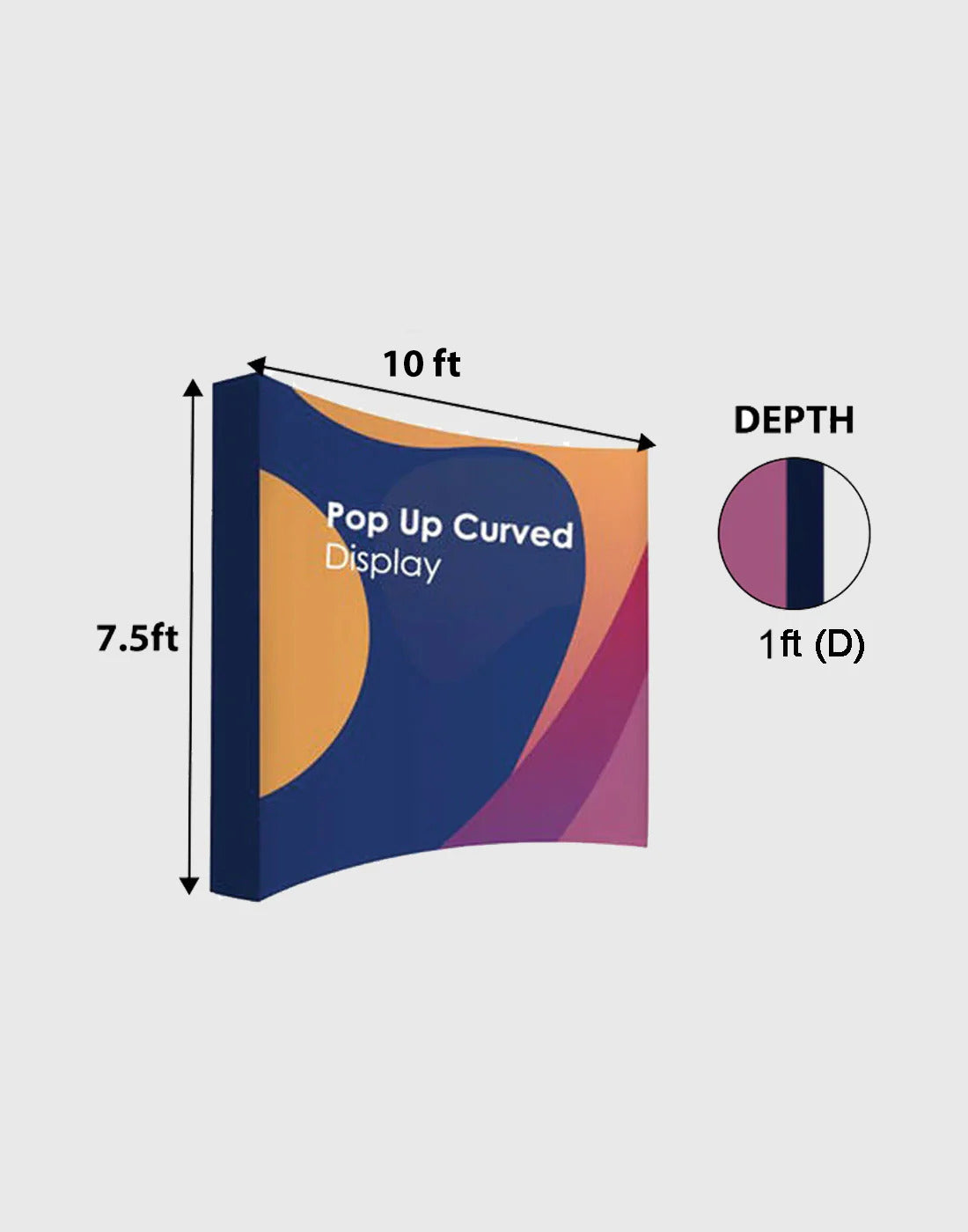 10ft x 10ft Curved Popup Exhibit Pro 3-in-1 Display Kit with Illume Lights - Backdropsource
