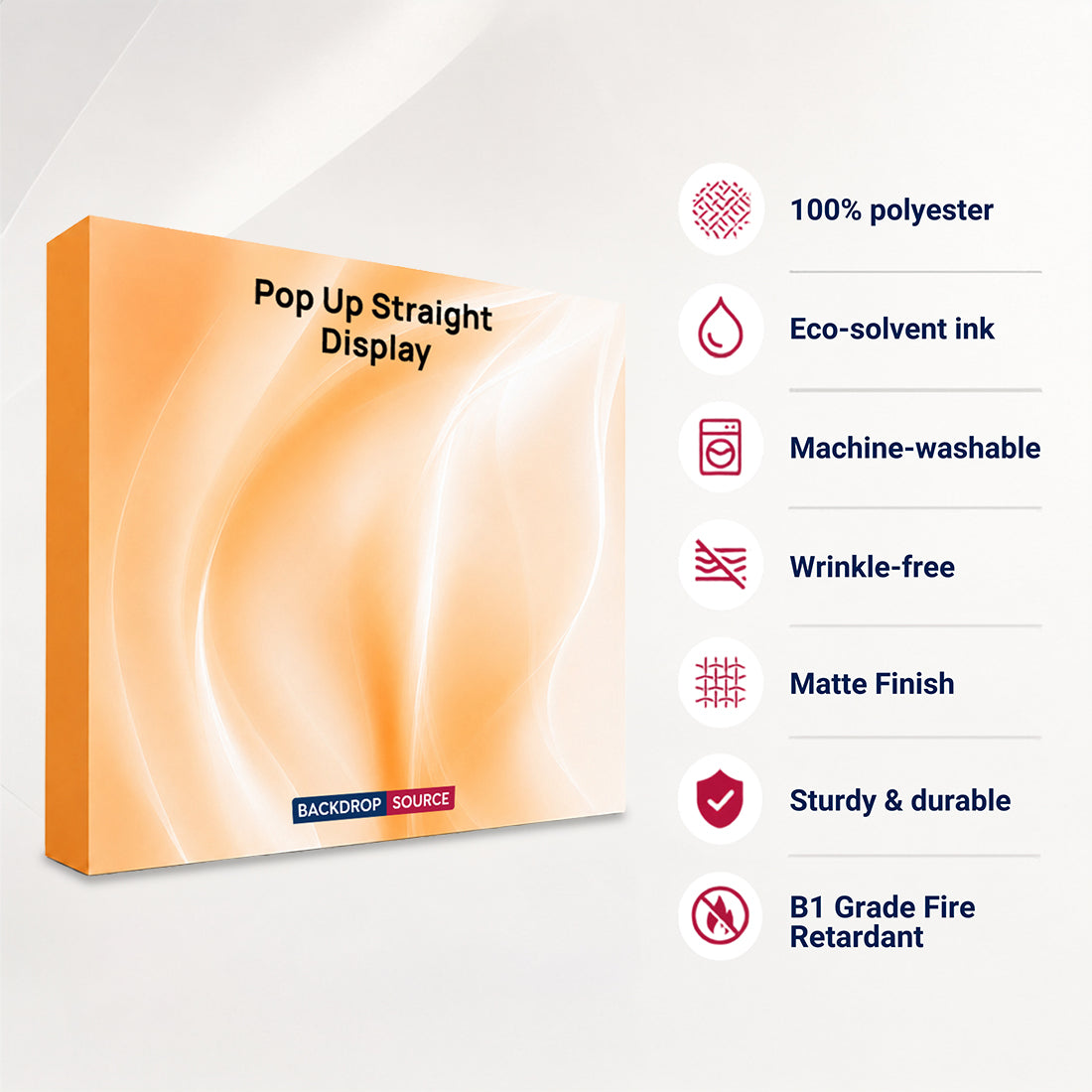 Portable Straight Fabric Pop-Up Wall