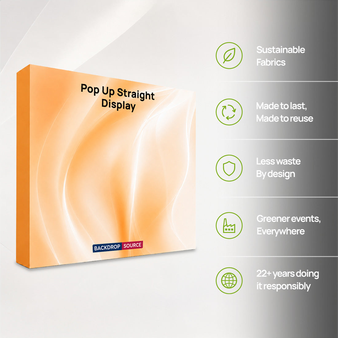 Portable Straight Fabric Pop-Up Wall