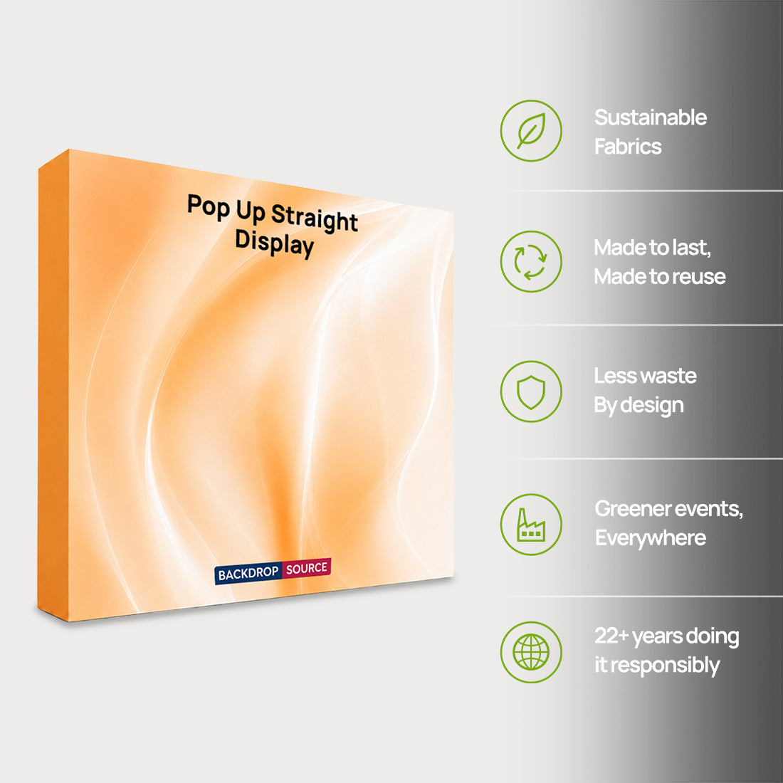 Portable Straight Fabric Pop-Up Wall