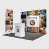 10x10 Booth Kit with Straight Wall, TV Shelf Tower & Banner