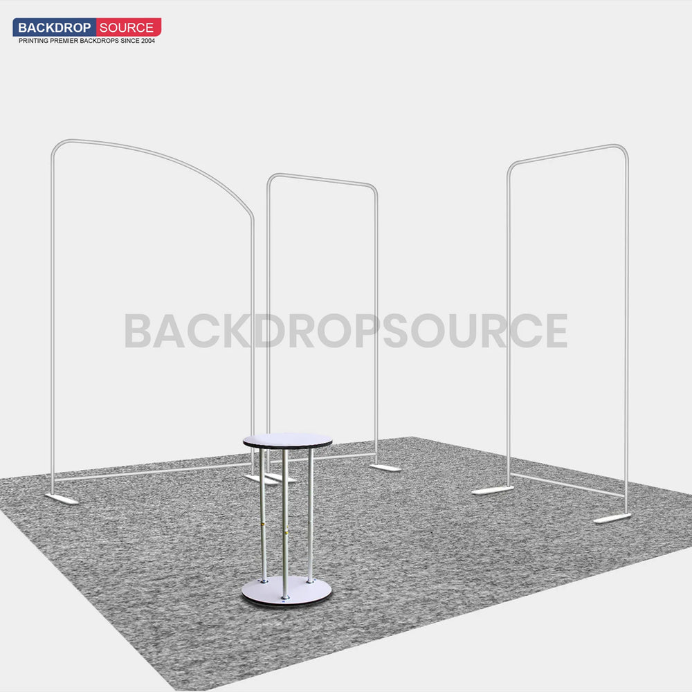 10ft Wide Premium Modular Exhibition Booth Kit with TV Display
