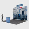 10x10 Booth Kit with Pegboard Shelving, Header & Counter