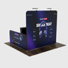 Kit de stand Ultimate de 10 x 10 con pared trasera, paredes laterales, mostrador y luces
