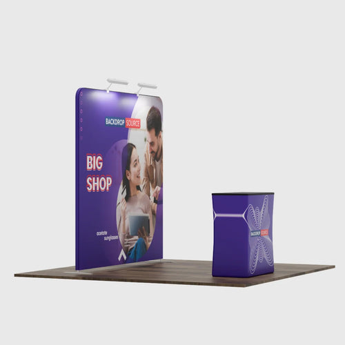 10ft x 10ft Straight Exhibit Pro 3-in-1 Display Kit with Hard Podium Case
