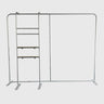 10x10 Booth Kit with Straight Wall, TV Shelf Tower & Banner