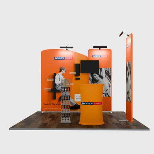 Kit de exhibición de TV premium para stands de 10 pies de ancho