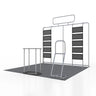 10x10 Booth Kit with Pegboard Shelving, Header & Counter
