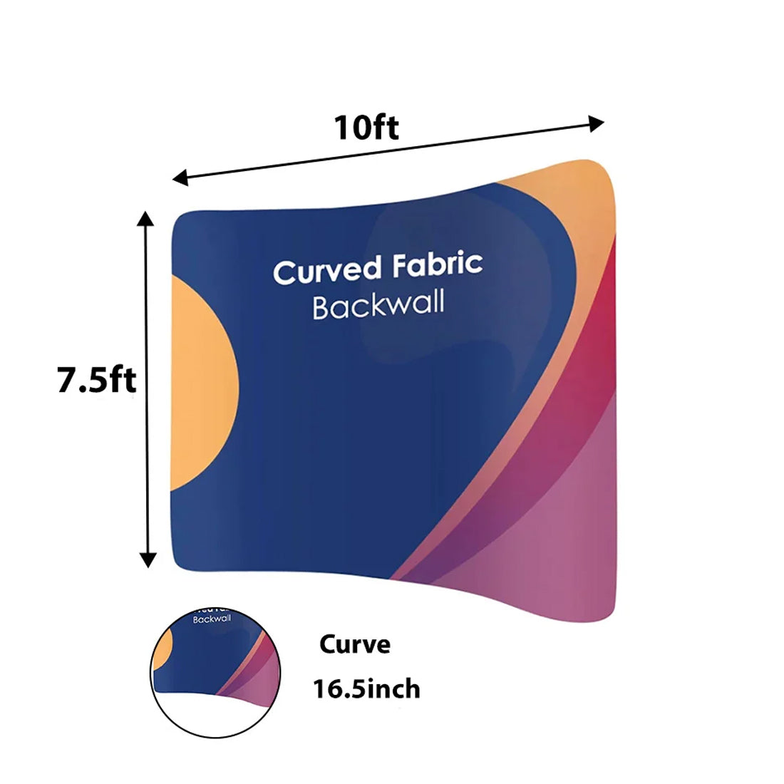 10ft x 10ft Curved Exhibit Pro 3-in-1 Display Kit with Illume Lights