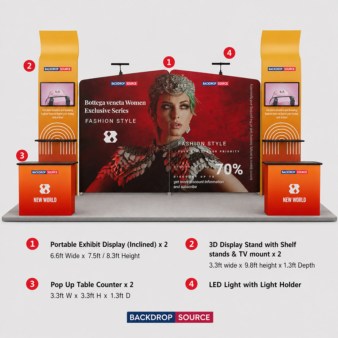 Portable Exhibit Display 20ft x 10ft - Model 22