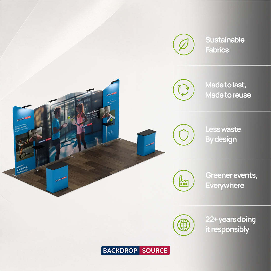 Portable Exhibit Display 20x10 - Model 2 | Booth Kit – Backdropsource