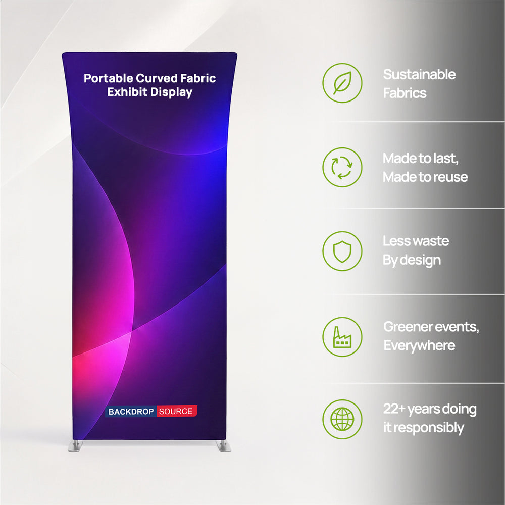 Portable Curved Fabric Exhibit Display