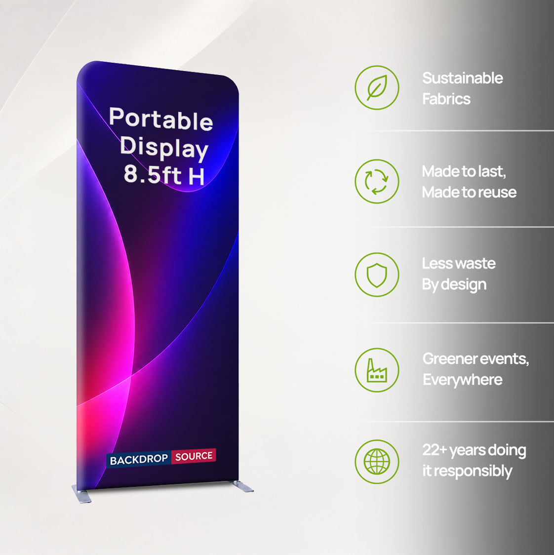 Portable 8.5ft High Fabric Exhibit Display