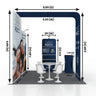 10x10 L-Arch Booth Kit with Straight Walls, Shelving & 2 Counters