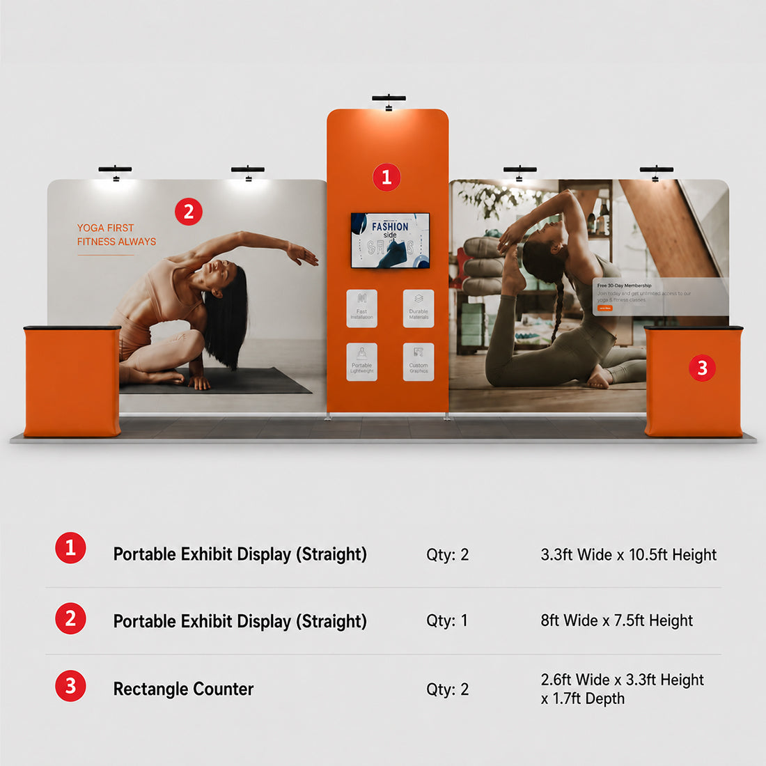 Portable Exhibit Display 20ft x 10ft - Model 12