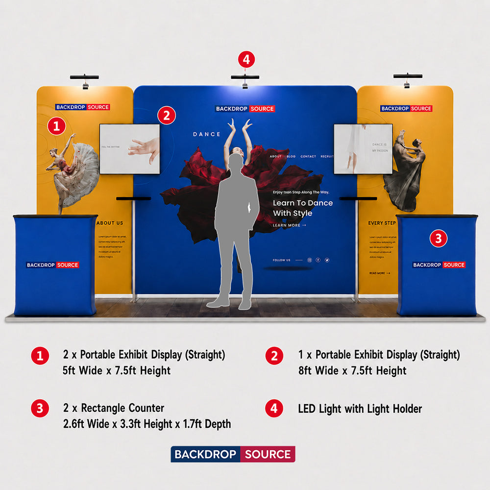 Portable Exhibit Display 20ft x 10ft - Model 4