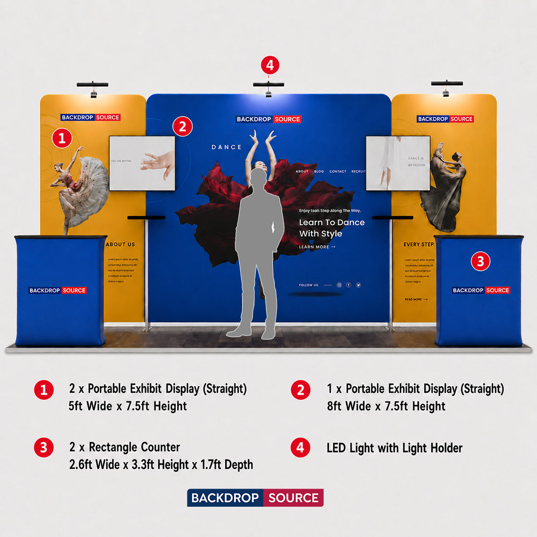 Portable Exhibit Display 20ft x 10ft - Model 4