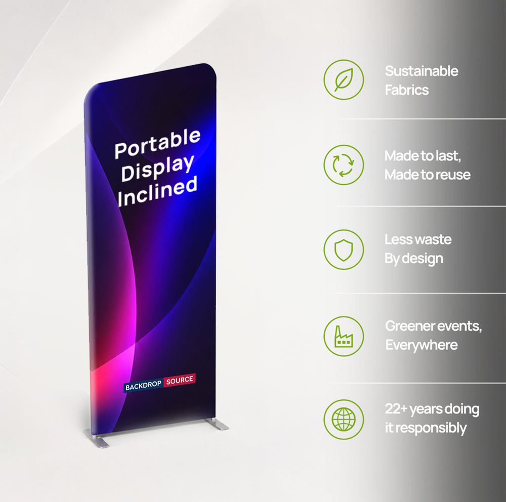 Portable Inclined Fabric Exhibit Display