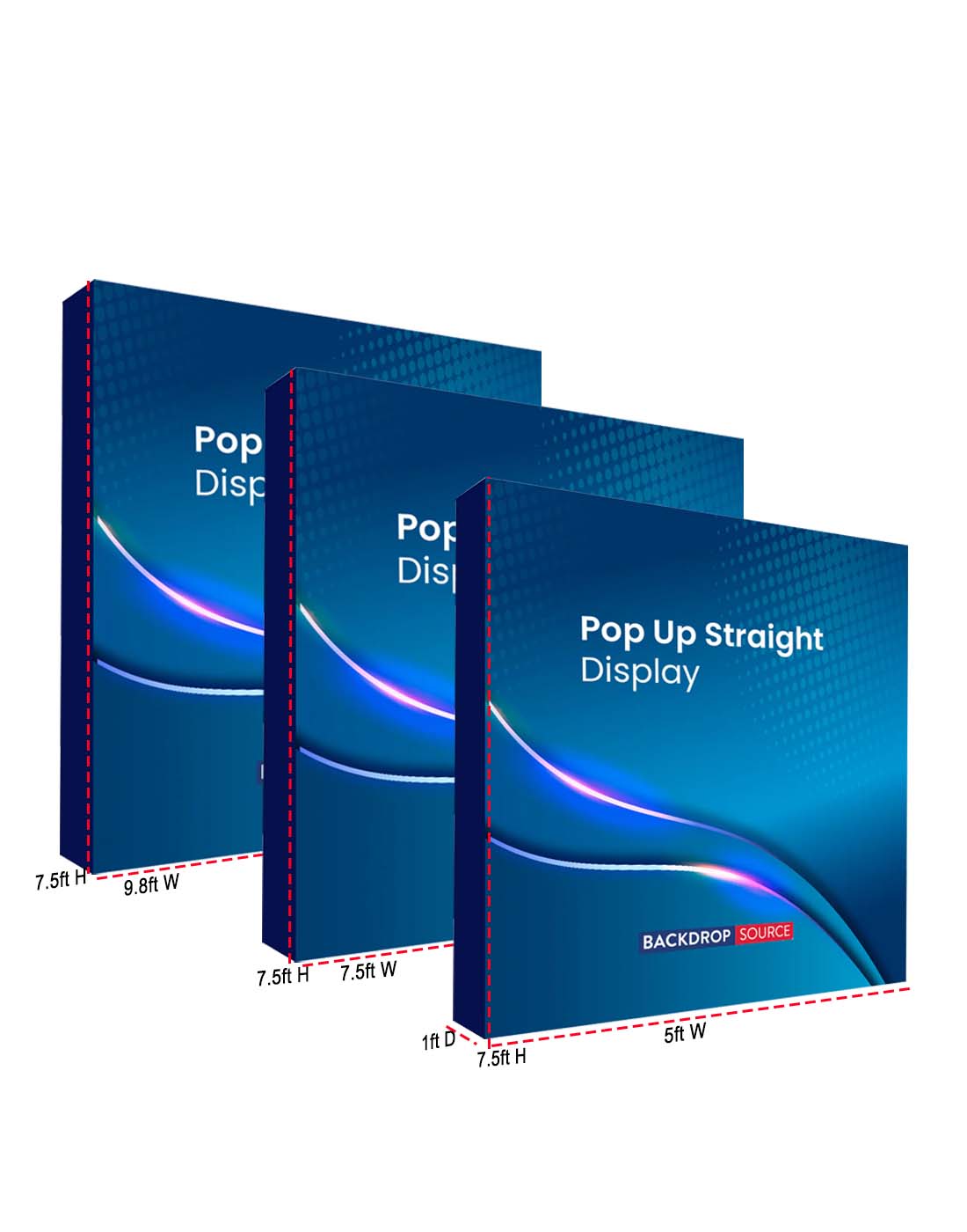 Portable Straight Fabric Pop-Up Wall