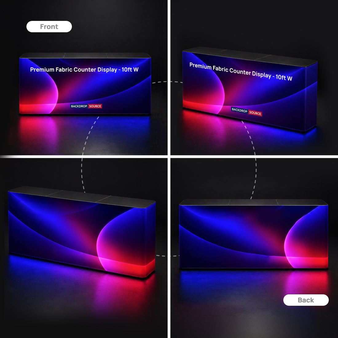Premium Fabric Counter Display - 10ft W