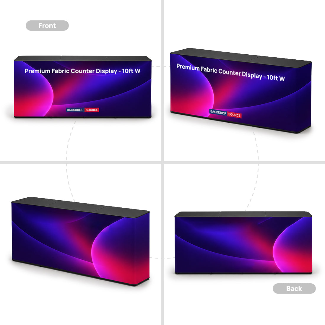Premium Fabric Counter Display - 10ft W