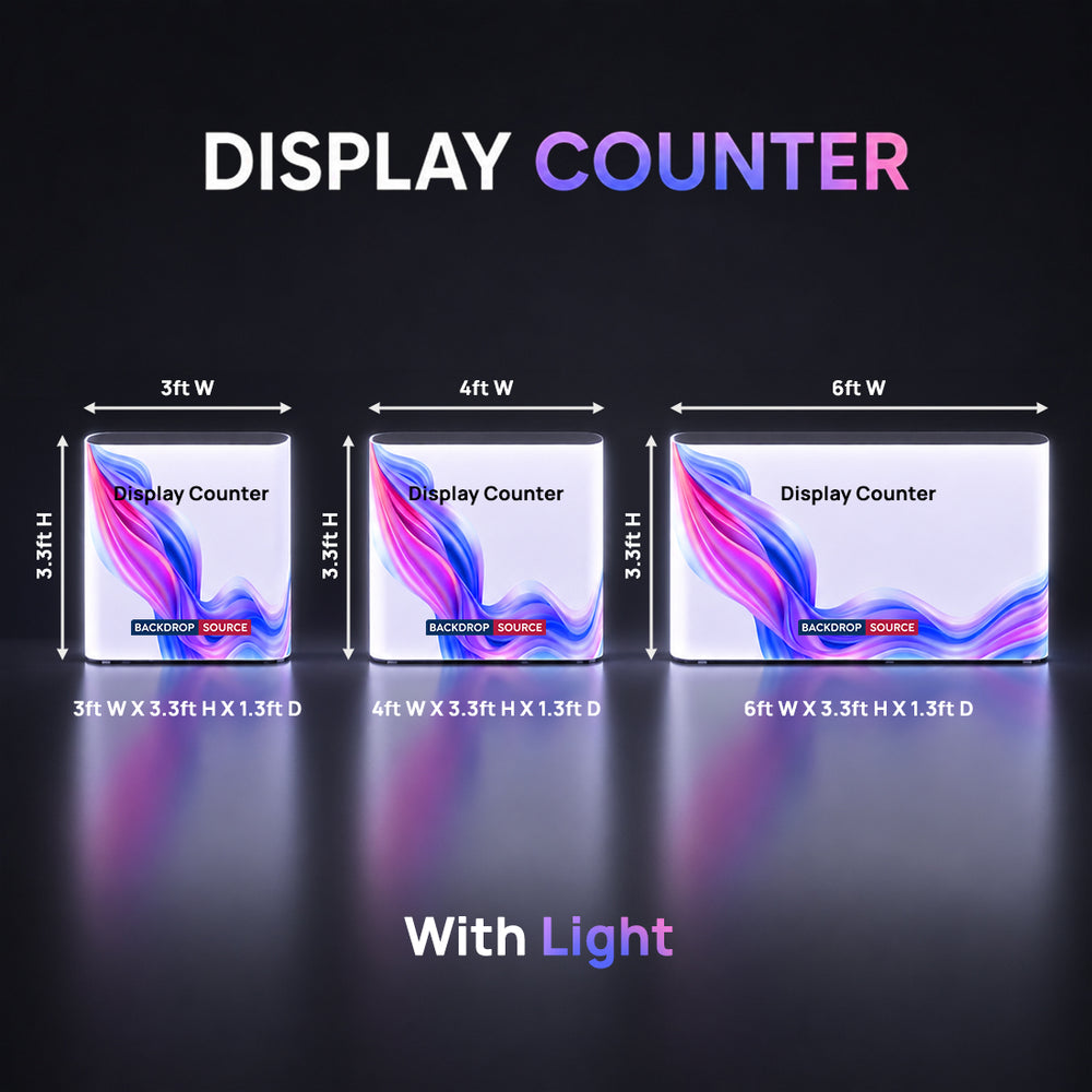 Backlit Premium Fabric Counter Display – 3ft/4ft/6ft