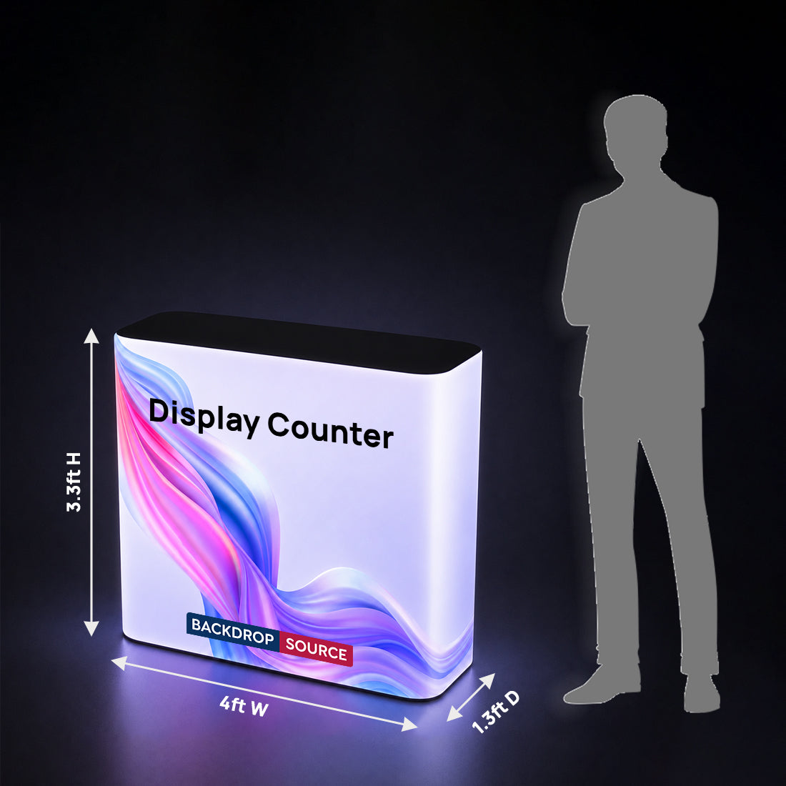 Backlit Premium Fabric Counter Display – 3ft/4ft/6ft