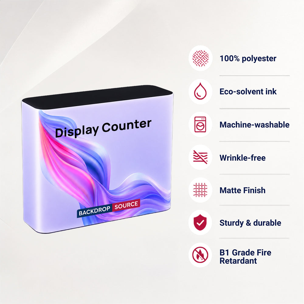 Backlit Premium Fabric Counter Display – 3ft/4ft/6ft