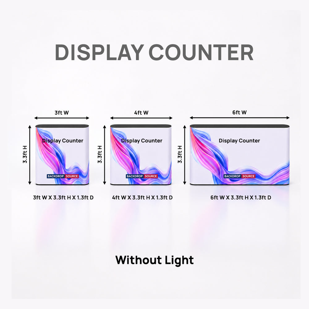 Backlit Premium Fabric Counter Display – 3ft/4ft/6ft