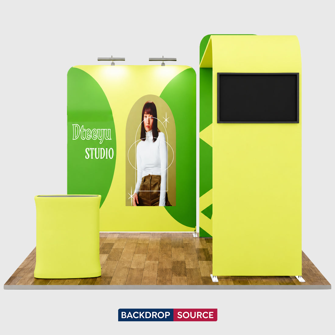 Premium Modular L Arch TV Display Exhibition Kit for 10ft Wide Booths