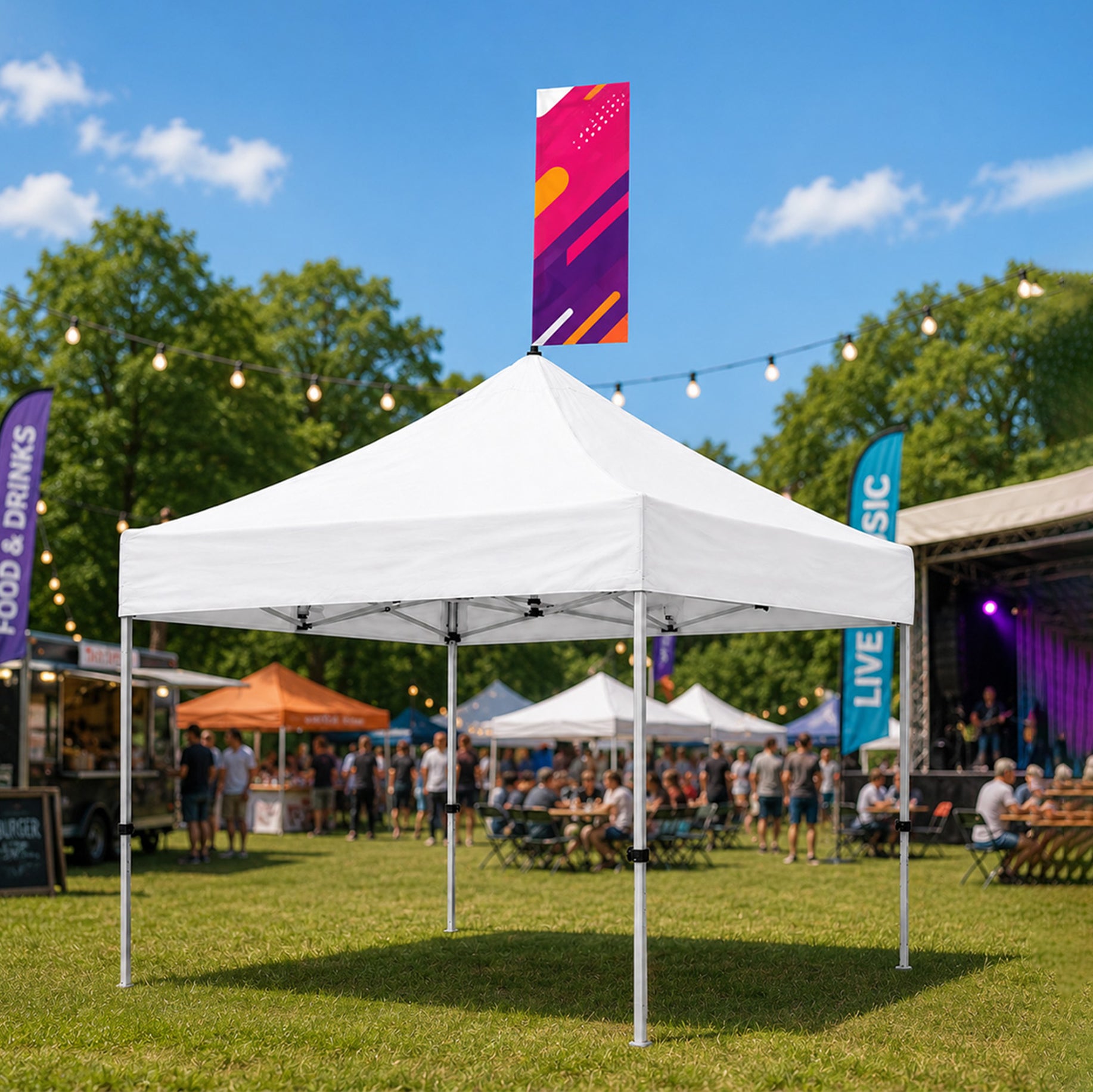 Printed Fabric Canopy Peak Flag