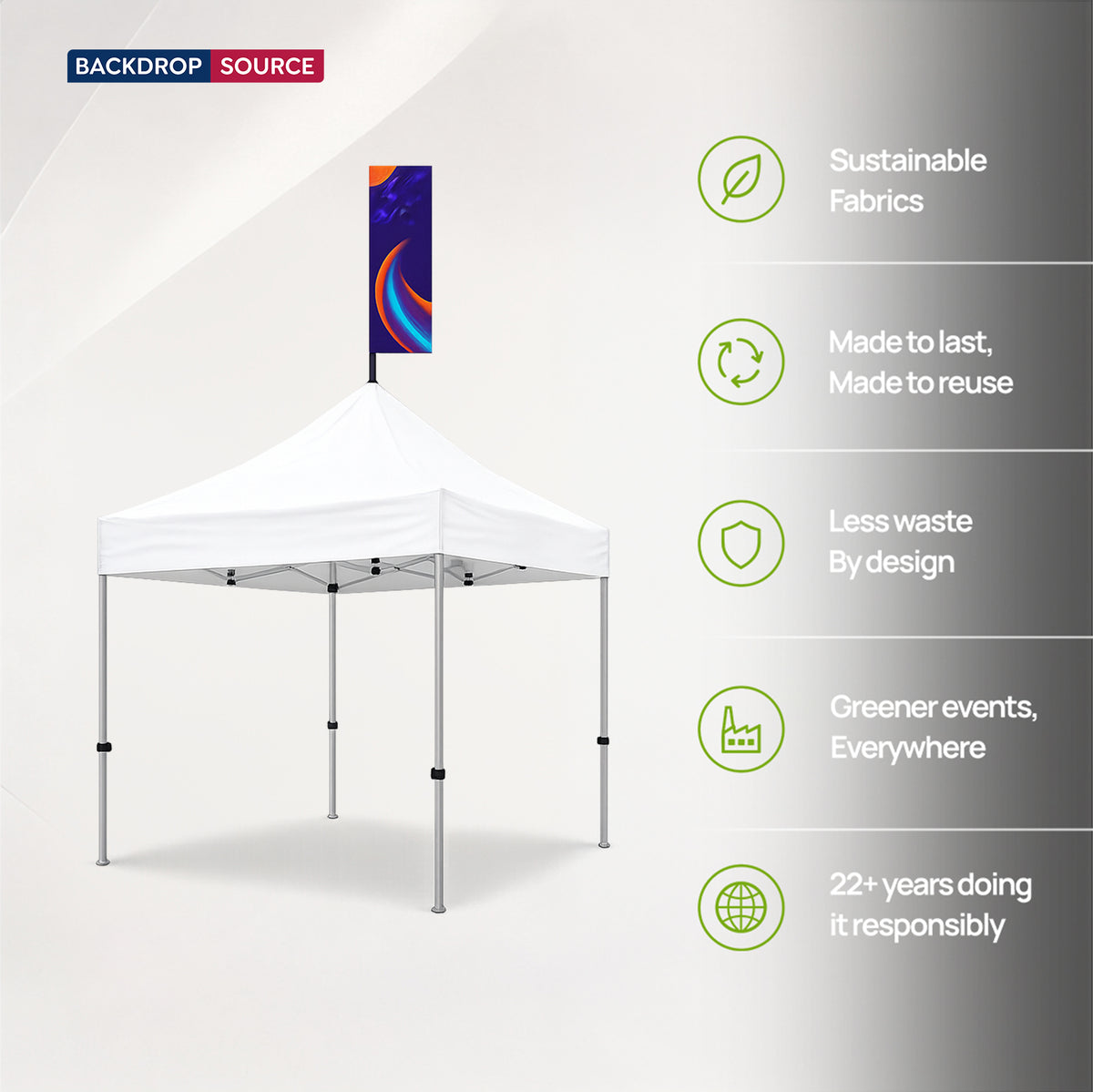Printed Fabric Canopy Peak Flag