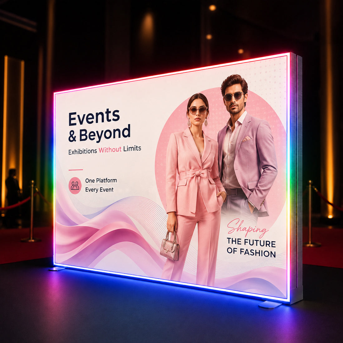 RGB LED Fabric Light Box Display