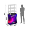 Rectangular Fabric Display Counter with Acrylic Triple Shelves